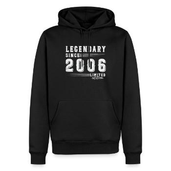 Legendäres seit 2006 Vintage Jubiläumsgeschenk - Männer Premium Bio Hoodie - Schwarz - Vorne - Nico (187cm)