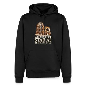 Jules César Histoire romaine Empire romain - Sweat à capuche Premium bio Homme - noir - Devant - Nico (187cm)