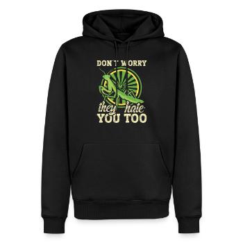 Amateur de mante religieuse, passionné d’insectes, - Sweat à capuche Premium bio Homme - noir - Devant - Nico (187cm)