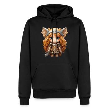 Anja die stolze Wikinger Kriegerin. - Männer Premium Bio Hoodie - Schwarz - Vorne - Nico (187cm)
