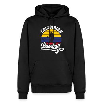 Colombian Baseball Retro Baseballspieler - Männer Premium Bio Hoodie - Schwarz - Vorne - Nico (187cm)