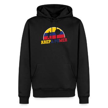 Columbia Tejo Arepa Power Tejospieler - Männer Premium Bio Hoodie - Schwarz - Vorne - Nico (187cm)