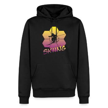 Skiing - Männer Premium Bio Hoodie - Schwarz - Vorne - Nico (187cm)