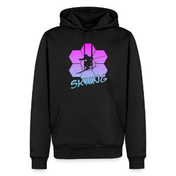 Skiing - Männer Premium Bio Hoodie - Schwarz - Vorne - Nico (187cm)