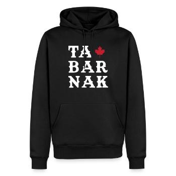 Tabarnak Je Me Barre Au Canada Feuille D'érable - Sweat à capuche Premium bio Homme - noir - Devant - Nico (187cm)