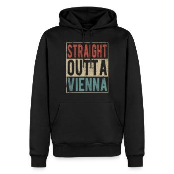 Tout droit sorti de Vienne - Sweat à capuche Premium bio Homme - noir - Devant - Nico (187cm)