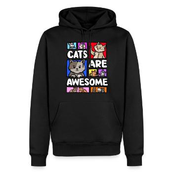 Les chats sont géniaux, mème d’amant de chaton, - Sweat à capuche Premium bio Homme - noir - Devant - Nico (187cm)