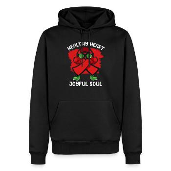 Healthy Heartbeat February Heart Awareness - Men’s Premium Organic Hoodie - black - Front - Nico (187cm)