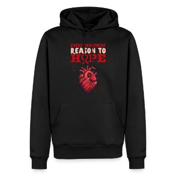 Healthy Heartbeat February Heart Awareness - Men’s Premium Organic Hoodie - black - Front - Nico (187cm)
