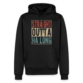Tout droit sorti de Ha Long - Sweat à capuche Premium bio Homme - noir - Devant - Nico (187cm)
