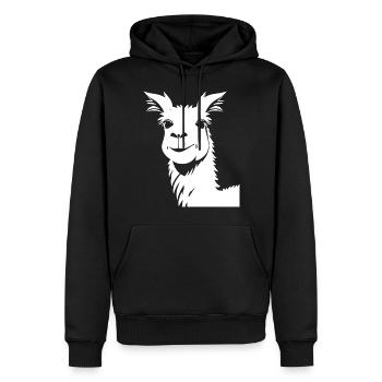 Lustige Lama Silhouette Freche lustige Lamas - Männer Premium Bio Hoodie - Schwarz - Vorne - Nico (187cm)