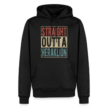 Tout droit sorti d’Héraklion - Sweat à capuche Premium bio Homme - noir - Devant - Nico (187cm)