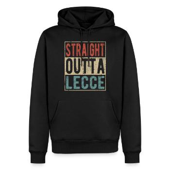 Tout droit sorti de Lecce - Sweat à capuche Premium bio Homme - noir - Devant - Nico (187cm)