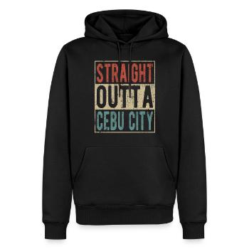 Tout droit sorti de la ville de Cebu - Sweat à capuche Premium bio Homme - noir - Devant - Nico (187cm)