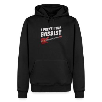 Ich bevorzuge den Bassisten, den Gitarristen, den Metalcore - Männer Premium Bio Hoodie - Schwarz - Vorne - Nico (187cm)