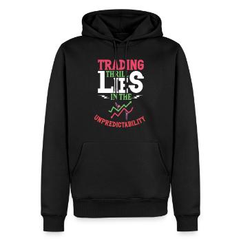 Traders d’actions, Traders Forex, Trading d’investisseurs - Sweat à capuche Premium bio Homme - noir - Devant - Nico (187cm)