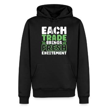 Traders d’actions, Traders Forex, Trading d’investisseurs - Sweat à capuche Premium bio Homme - noir - Devant - Nico (187cm)