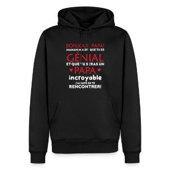body bébé papa magnifique et fantastique maman - Sweat à capuche Premium bio Homme - noir - Devant - Nico (187cm)