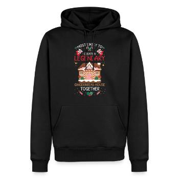 Le plus probable à Noël - Sweat à capuche Premium bio Homme - noir - Devant - Nico (187cm)