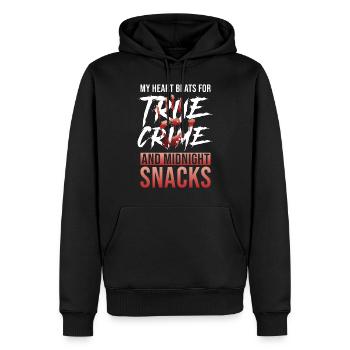 Accro au vrai crime - Sweat à capuche Premium bio Homme - noir - Devant - Nico (187cm)