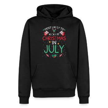 Most Likely To Christmas - Men’s Premium Organic Hoodie - black - Front - Nico (187cm)