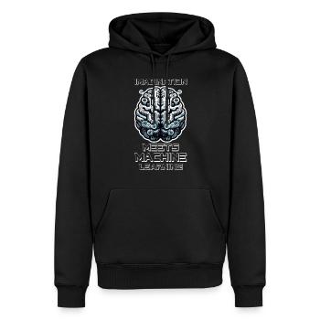Künstliche Intelligenz, Maschinelles Lernen, Daten - Männer Premium Bio Hoodie - Schwarz - Vorne - Nico (187cm)