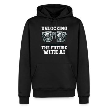 Künstliche Intelligenz, Maschinelles Lernen, Daten - Männer Premium Bio Hoodie - Schwarz - Vorne - Nico (187cm)