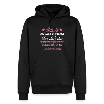 Das beste Geschenk für dich - Schatz - Spruch - Männer Premium Bio Hoodie - Schwarz - Vorne - Nico (187cm)