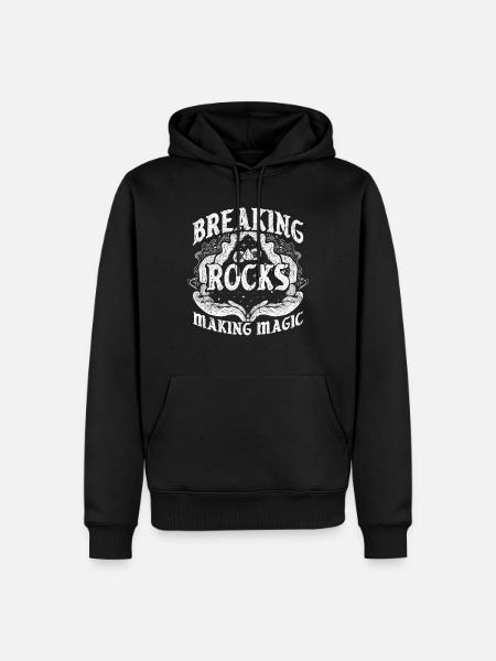 Geode Cracker Mineral Rock Geologist - Men’s Premium Organic Hoodie - black