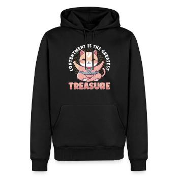 Yoga, Pleine conscience, Pratique, Méditation, Manifestation - Sweat à capuche Premium bio Homme - noir - Devant - Nico (187cm)