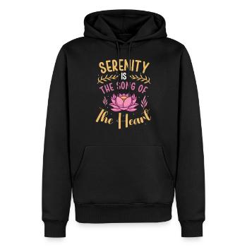Yoga, Pleine conscience, Pratique, Méditation, Manifestation - Sweat à capuche Premium bio Homme - noir - Devant - Nico (187cm)
