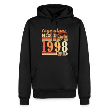 25e anniversaire 25 ans décembre 1998 - Sweat à capuche Premium bio Homme - noir - Devant - Nico (187cm)