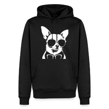 Lustiger Chihuahua mit Sonnenbrille Chihuahuas - Männer Premium Bio Hoodie - Schwarz - Vorne - Nico (187cm)