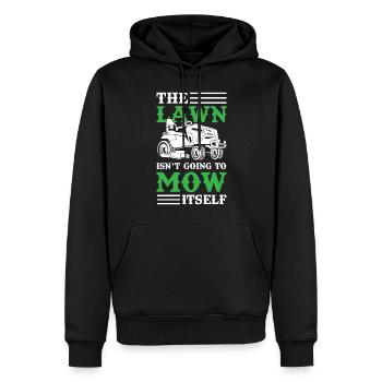 Der Rasen wird sich nicht selbst mähen - Männer Premium Bio Hoodie - Schwarz - Vorne - Nico (187cm)