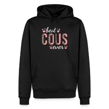 Cousin famille Design mignon léopard imprimé meilleur cous - Sweat à capuche Premium bio Homme - noir - Devant - Nico (187cm)