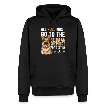 Berger allemand chien de race animal de compagnie toute la nourriture doit aller à - Sweat à capuche Premium bio Homme - noir - Devant - Nico (187cm)