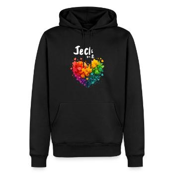 Jeck with Heart Carnaval Cologne Alaaf Costume de Carnaval - Sweat à capuche Premium bio Homme - noir - Devant - Nico (187cm)