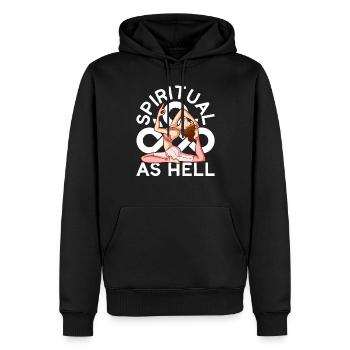 Yoga, Pleine conscience, Pratique, Méditation, Manifestation - Sweat à capuche Premium bio Homme - noir - Devant - Nico (187cm)