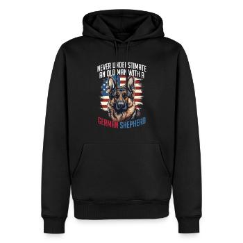 Berger allemand Race Dog Pet Ne sous-estimez jamais - Sweat à capuche Premium bio Homme - noir - Devant - Nico (187cm)