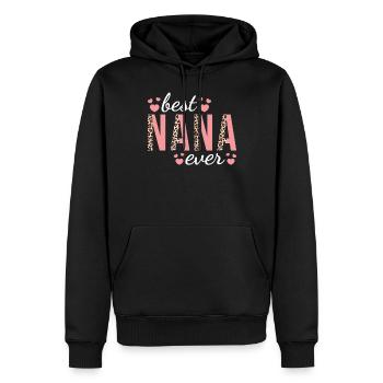 Grand-mère Famille Design Mignon Léopard Imprimé Meilleur Nana - Sweat à capuche Premium bio Homme - noir - Devant - Nico (187cm)