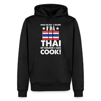 cuisine thaïlandaise cuisinier chef je suis thaïlandais bien sûr que je - Sweat à capuche Premium bio Homme - noir - Devant - Nico (187cm)