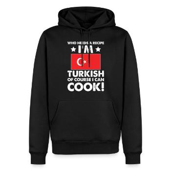 Cuisine turque Chef cuisinier Je suis turc Bien sûr que je - Sweat à capuche Premium bio Homme - noir - Devant - Nico (187cm)