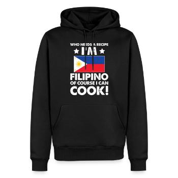 Cuisine philippine Chef cuisinier Je suis philippin bien sûr - Sweat à capuche Premium bio Homme - noir - Devant - Nico (187cm)