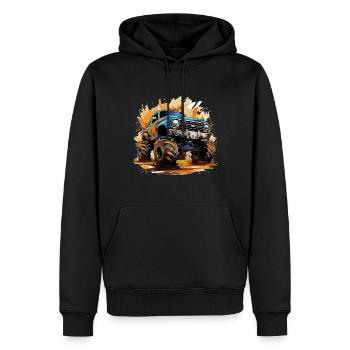 Monstertruck - Der Titan der Straße - Männer Premium Bio Hoodie - Schwarz - Vorne - Nico (187cm)