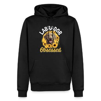 Labrador Retriever Dog Breed Pet Labrador Obsessed - Männer Premium Bio Hoodie - Schwarz - Vorne - Nico (187cm)