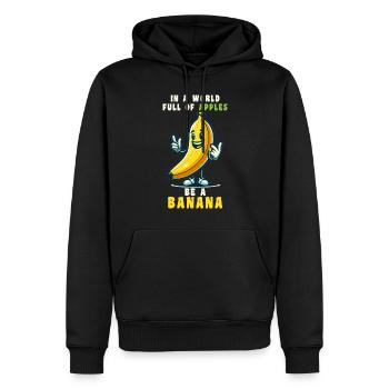 Bananenfruchtliebhaber Lustiger Bananen-Comic - Männer Premium Bio Hoodie - Schwarz - Vorne - Nico (187cm)