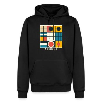 Bauhaus Architecture Esthétique géométrique - Sweat à capuche Premium bio Homme - noir - Devant - Nico (187cm)
