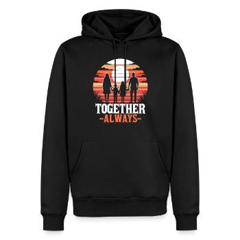Familie zusammen immer Mama Papa Tochter Sohn - Männer Premium Bio Hoodie - Schwarz - Vorne - Nico (187cm)