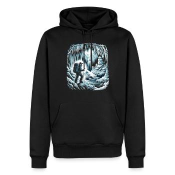 Spéléologie de glace Vêtements d’aventure Grotte de glace - Sweat à capuche Premium bio Homme - noir - Devant - Nico (187cm)