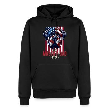 Mastiff Papa patriotisches USA-Flaggen-Design - Männer Premium Bio Hoodie - Schwarz - Vorne - Nico (187cm)